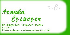 aranka czipczer business card